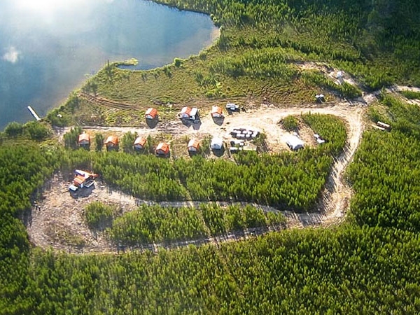 aerial view of lake and forest