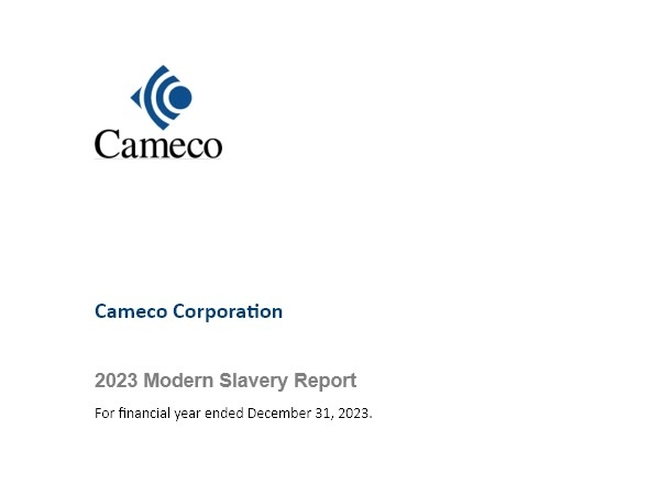 Cameco 2023 Modern Slavery Report cover